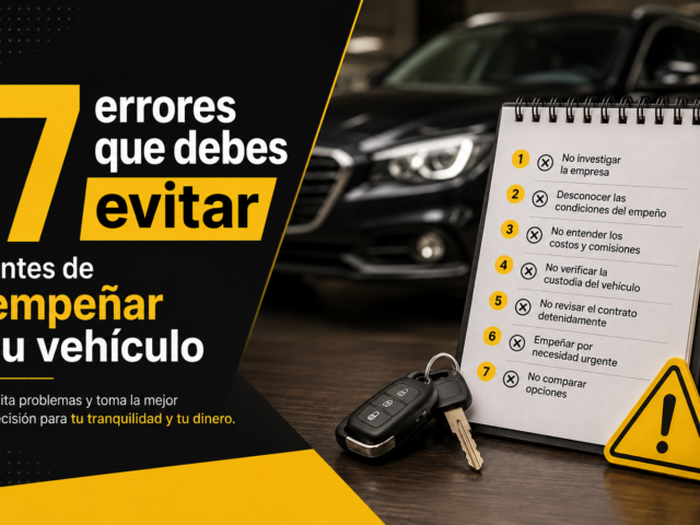 7 errores que debes evitar antes de empeñar tu vehículo